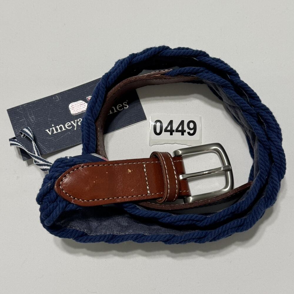 NWT Vineyard Vines Men's Braided Rope Belt - Distressed Navy / Size 36 - Picture 6 of 9